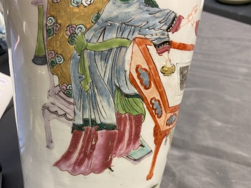 A Chinese famille rose vase with ladies playing go, Yongzheng
